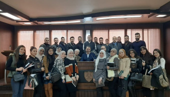  A training visit for fourth-year students at the Faculty of Law of the Arab International University to the Bar Association - Damascus Branch of the Bar Association