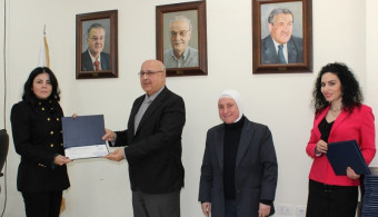Handing over certificates for project training courses, within the activities of FREE, Empowerment of Female Academics, Equality and Sustainability in the South Mediterranean Region